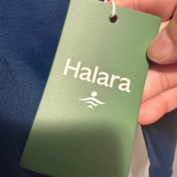 Halara Long Sleeve  Contrast Mesh Workout Sports Top Navy - Picture 9 of 10